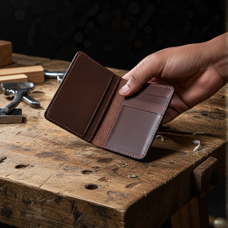 New Oxblood Holden Card Wallet with RFID Protection - Image 3